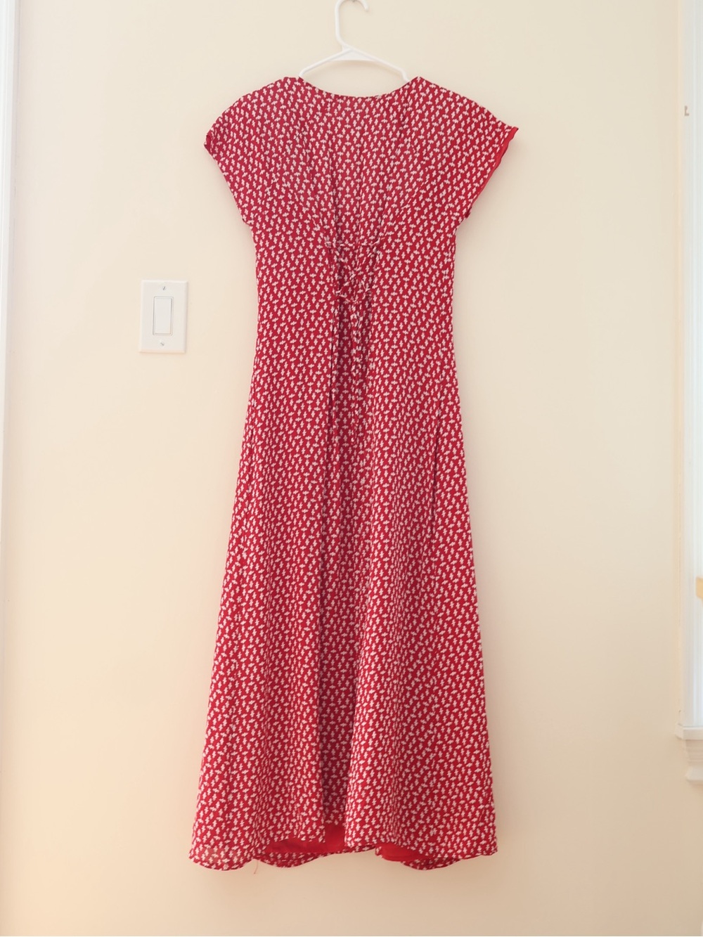 Vintage 90s R&M Richards Flowy Chiffon Floral Maxi Dress Corset Tie Waist Size S - Picture 2 of 10